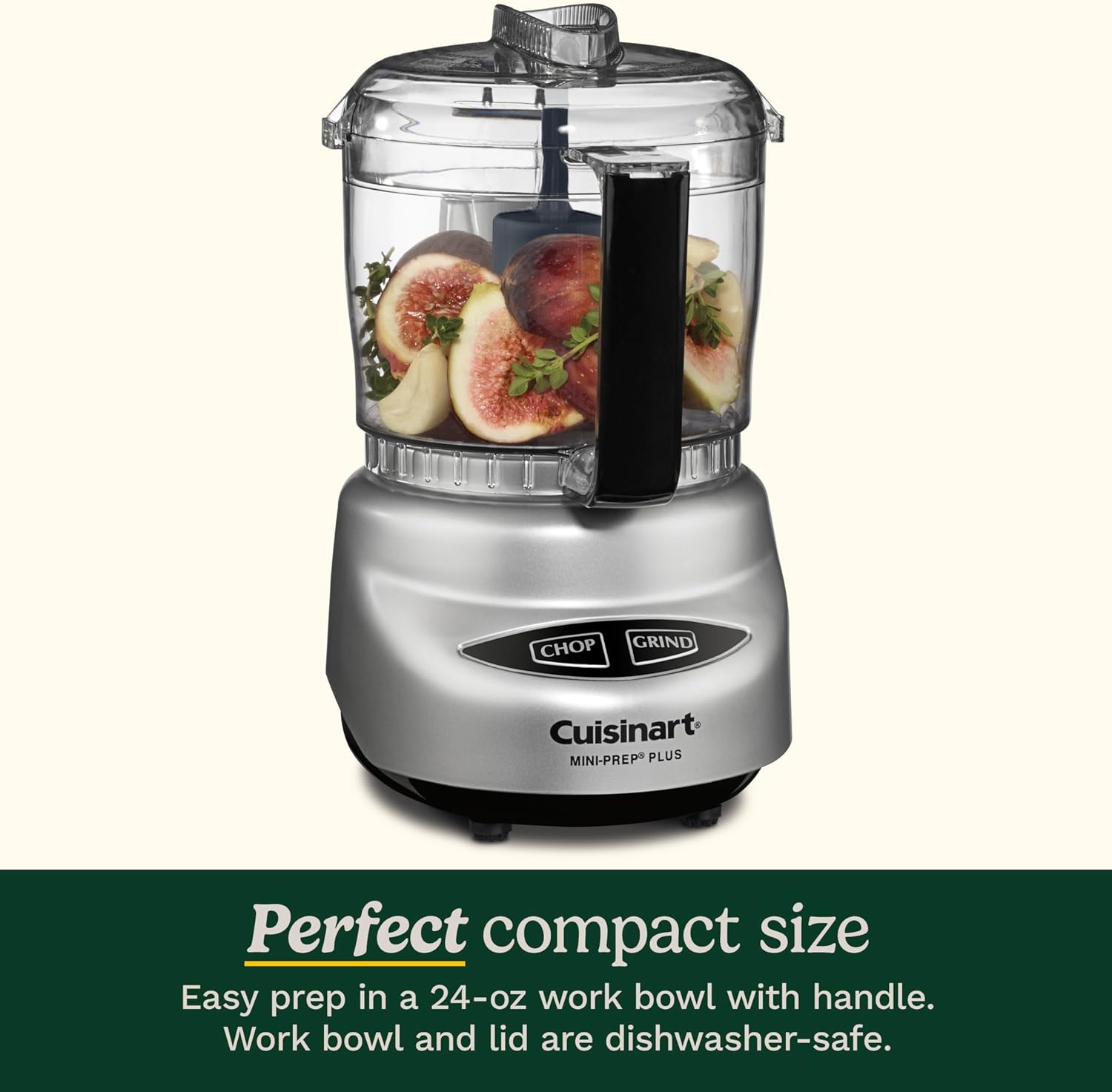 Cuisinart Mini-Prep Plus Food Processor, 24-Ounce Mini Food Processor to Chop Herbs, Vegetables, and Hard Cheese, 24-Ounce Work Bowl, Reversible Stainless Steel Blade, DLC-2ABC, Brushed Chrome - Image 3