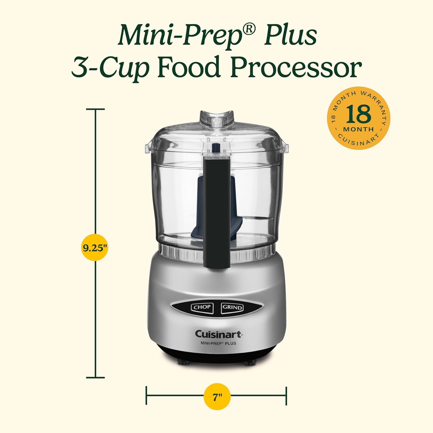 Cuisinart Mini-Prep Plus Food Processor, 24-Ounce Mini Food Processor to Chop Herbs, Vegetables, and Hard Cheese, 24-Ounce Work Bowl, Reversible Stainless Steel Blade, DLC-2ABC, Brushed Chrome - Image 6